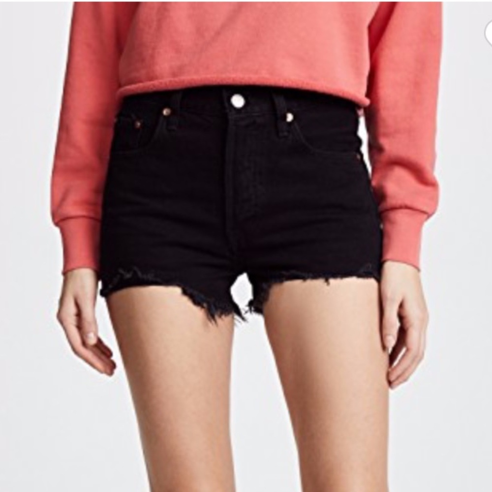 Levi High Waisted Black Shorts